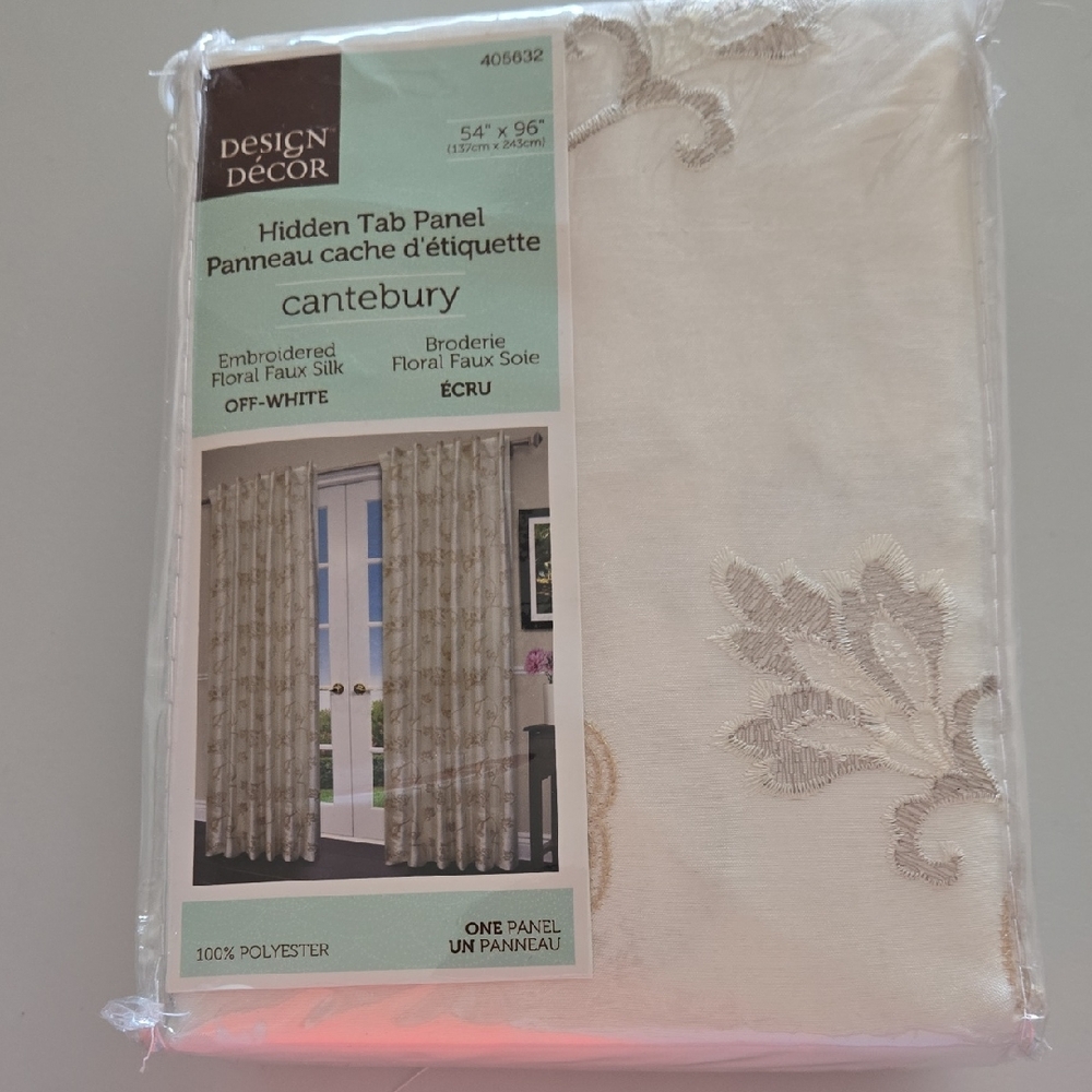 Cream Floral Curtain Panel